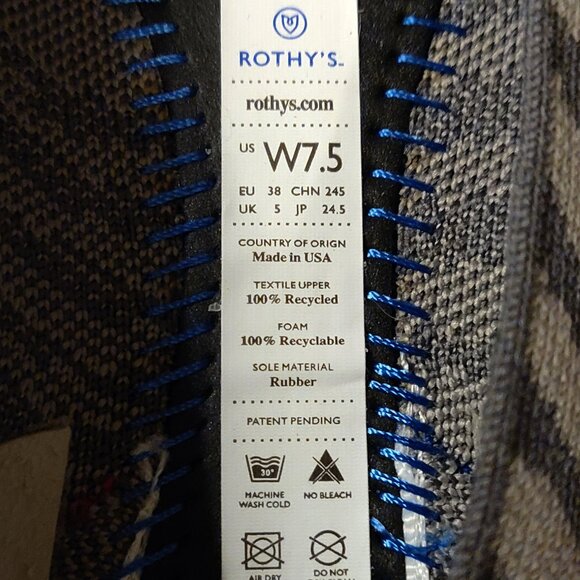 Rothy's The Point Flats In Grey Zebra RETIRED SIZE 7.5 - Picture 2 of 6